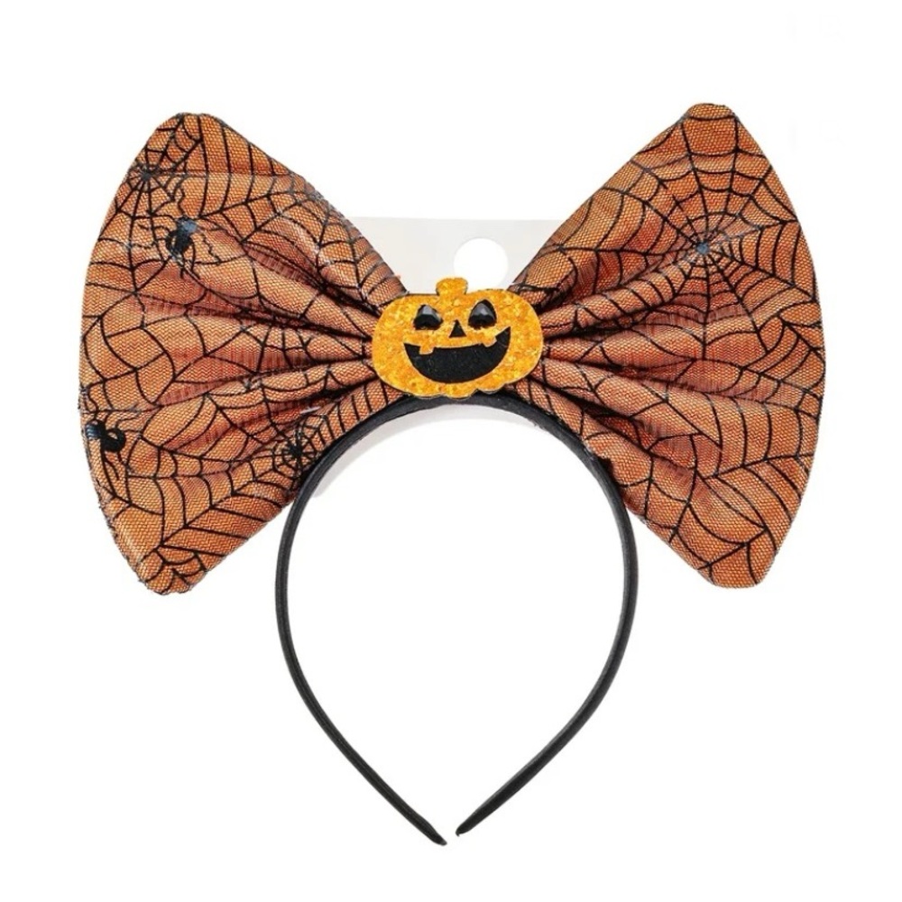 Way to Celebrate Halloween Headband with Oversized Bow,Glitter Pumpkin